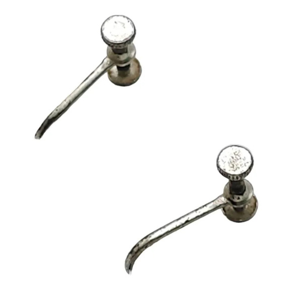 Sterling Silver Floral Design Engraved Boho Earrings Spring Ring Closure Vintage - Picture 3 of 6